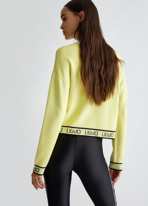 Liu Jo Maglia in misto seta con logo Moda