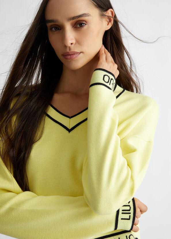 Liu Jo Maglia in misto seta con logo Moda