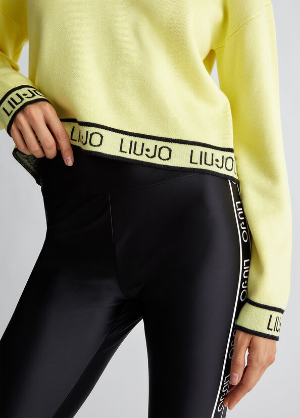 Liu Jo Maglia in misto seta con logo Moda