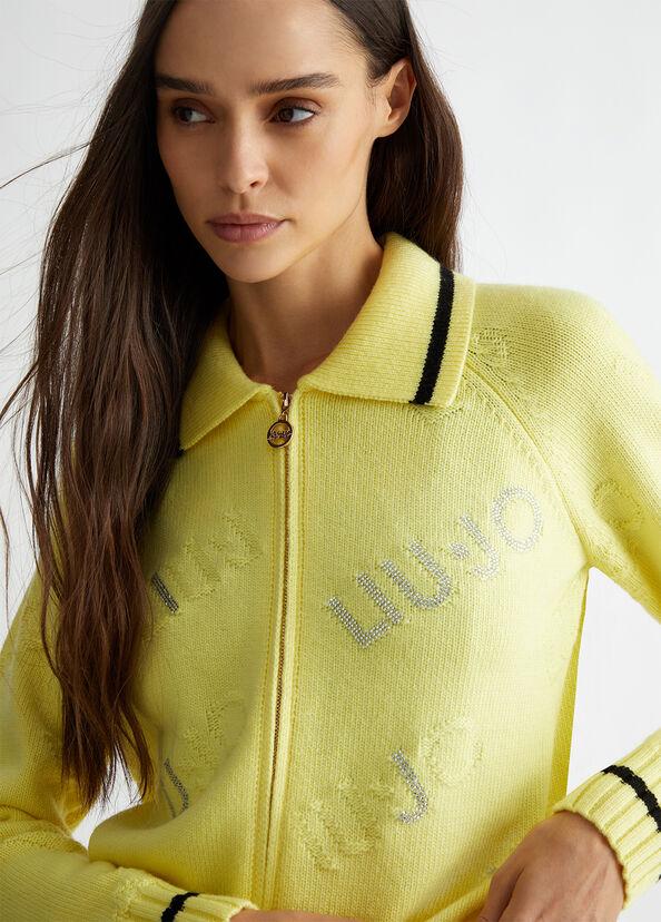 Liu Jo Cardigan in misto lana con logo 2025