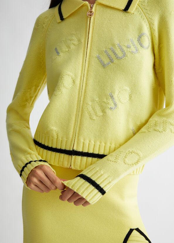 Liu Jo Cardigan in misto lana con logo 2025