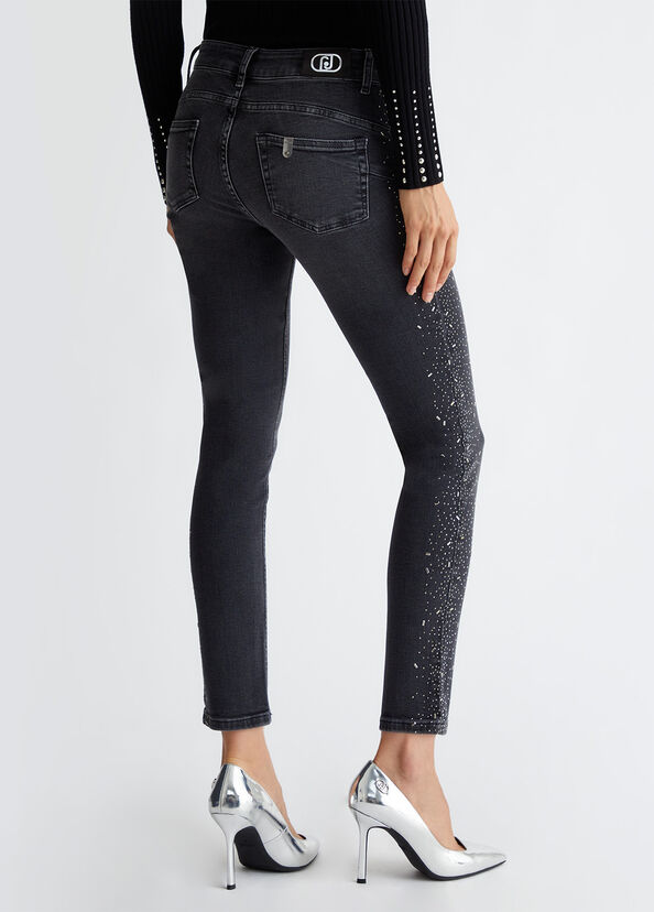 Liu Jo Jeans skinny bottom up con strass Sconto