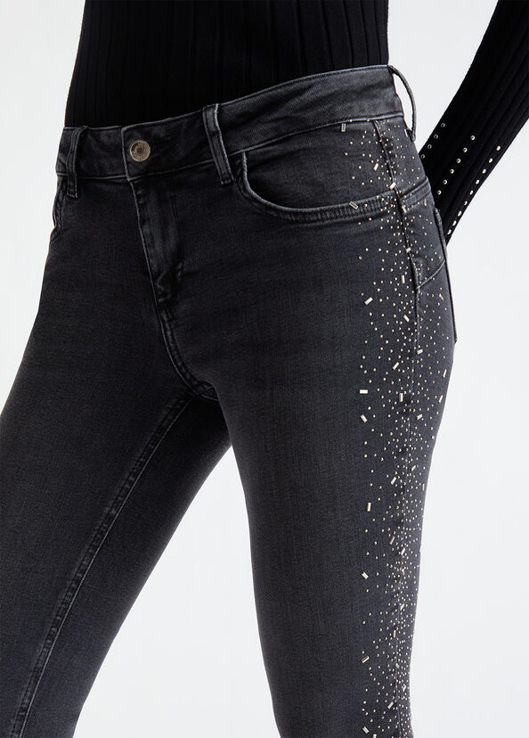 Liu Jo Jeans skinny bottom up con strass Sconto