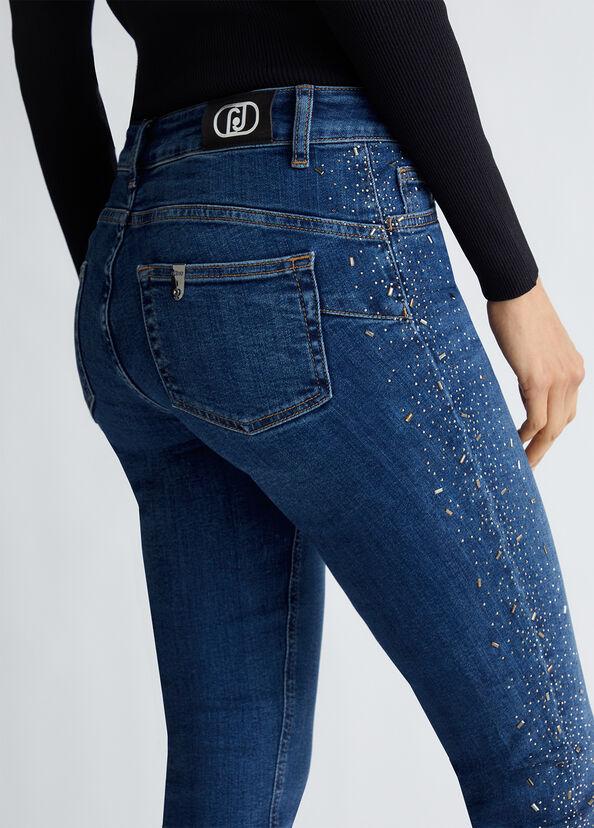 Liu Jo Jeans skinny bottom up con strass Vendita Economica