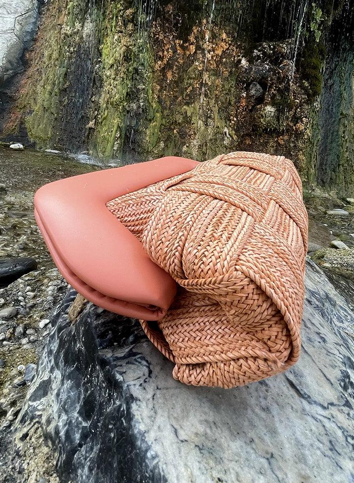 Themoirè TIA WEAVED STRAW APRICOT Consegna Veloce