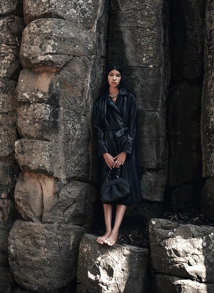 Themoirè TIA TWIST WEAVED BLACK Sottocosto