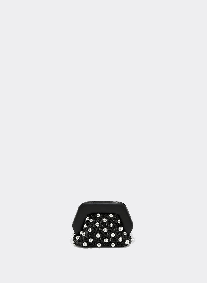 Themoirè GEA STRAW BEADS BLACK/SILVER
