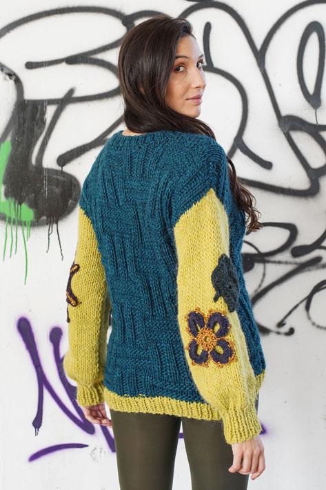 Tricot à Porter Bicolor sleeves flower In Linea