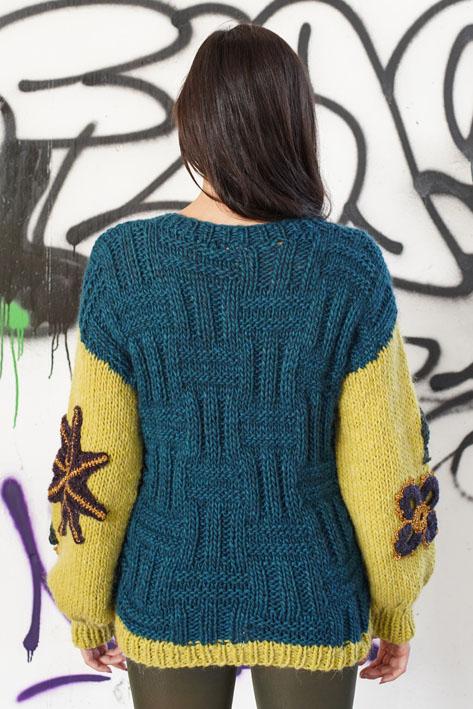 Tricot à Porter Bicolor sleeves flower In Linea