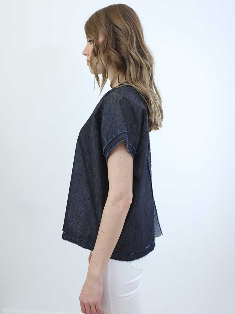 Tricot à Porter CAMICIA DENIM CON APERTURA SULLA SCHIENA Presa
