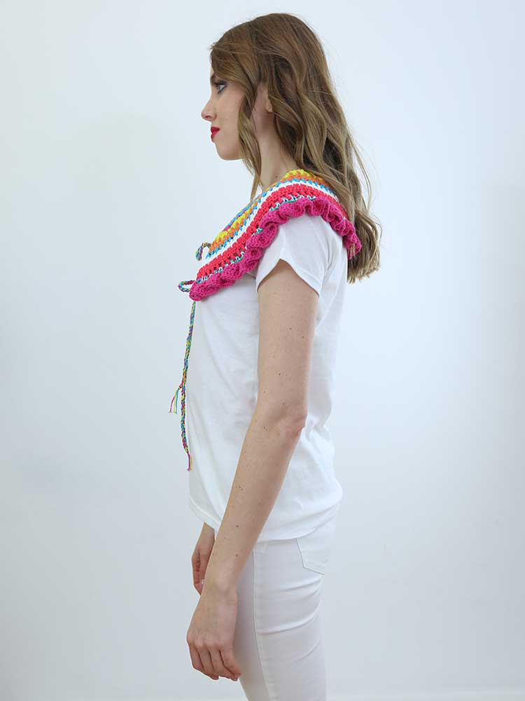 Tricot à Porter COLLO MULTICOLOR CROCHET In Vendita