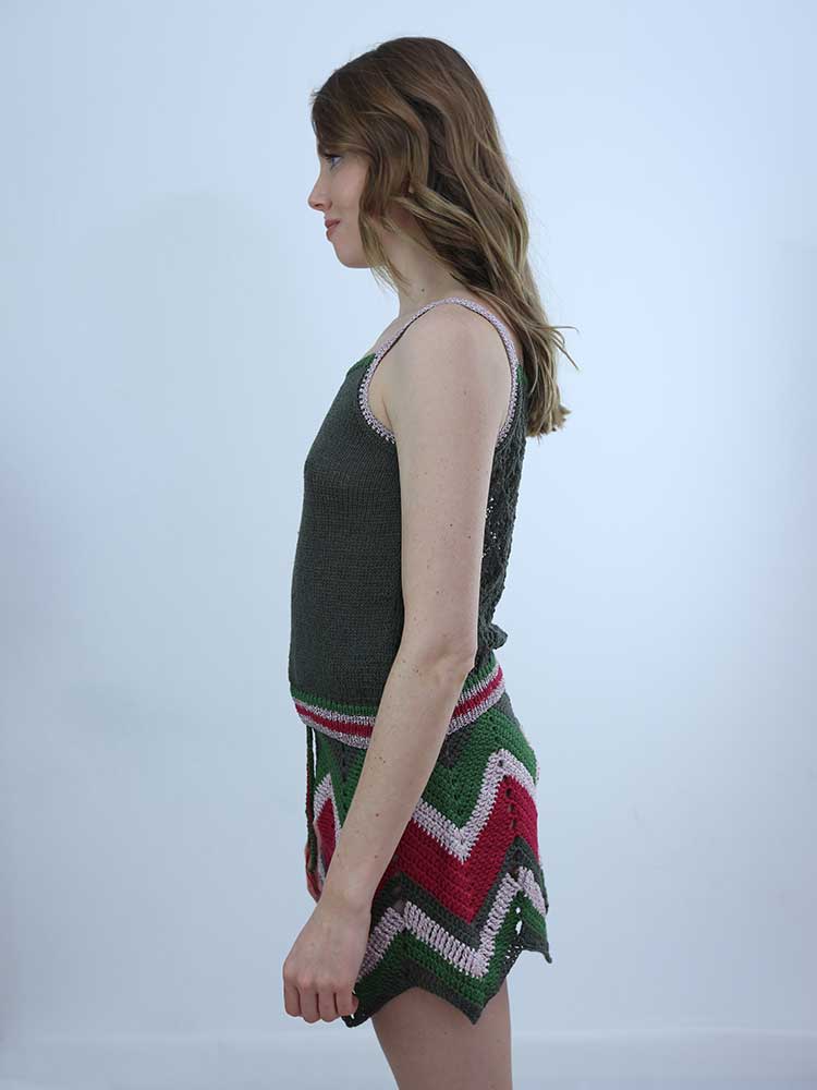 Tricot à Porter GONNA CROCHET ZIG ZAG Vendita Calda