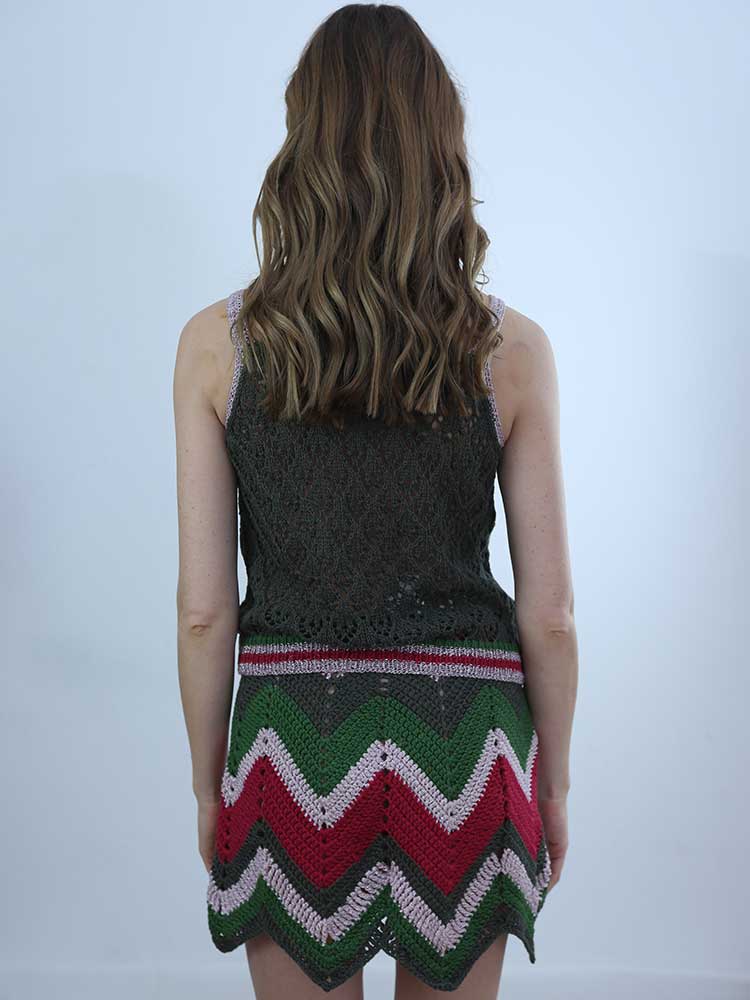 Tricot à Porter GONNA CROCHET ZIG ZAG Vendita Calda