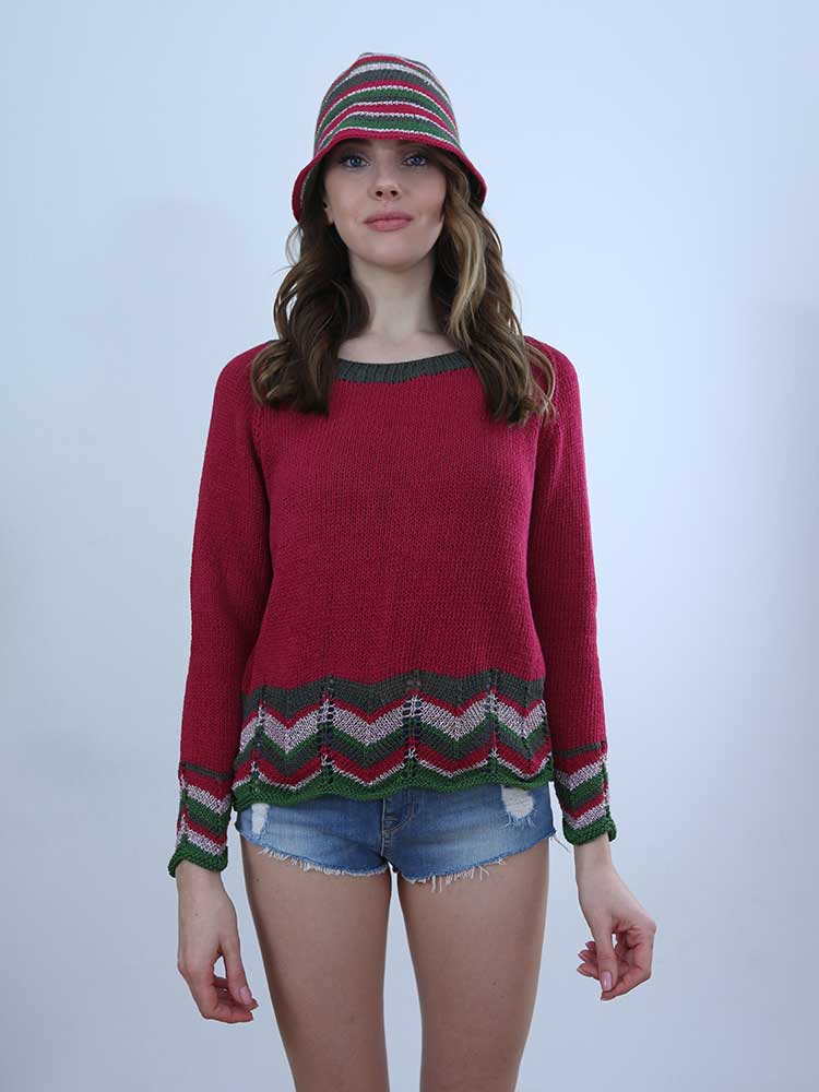 Tricot à Porter MAGLIA CON BORDO CROCHET FANTASIA Saldi Di Fabbrica