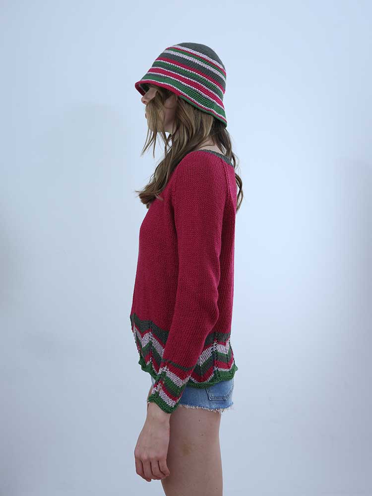 Tricot à Porter MAGLIA CON BORDO CROCHET FANTASIA Saldi Di Fabbrica