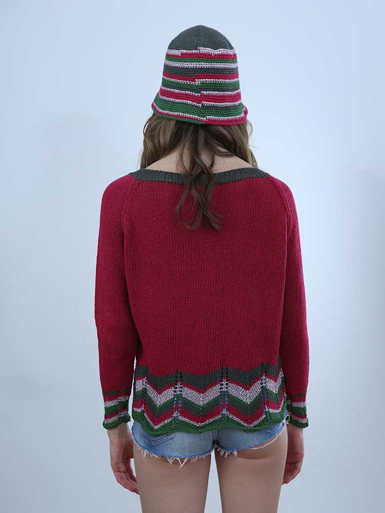 Tricot à Porter MAGLIA CON BORDO CROCHET FANTASIA Saldi Di Fabbrica
