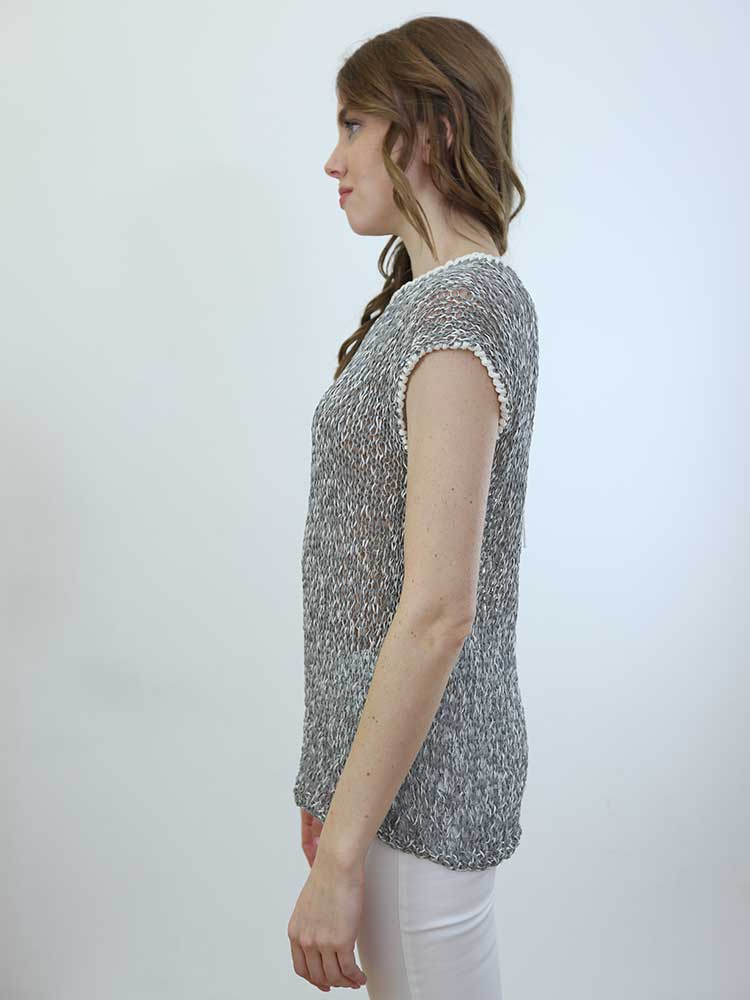 Tricot à Porter MAGLIA SENZA MANICHE PROFILI CONTRASTO Italia