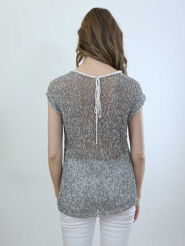 Tricot à Porter MAGLIA SENZA MANICHE PROFILI CONTRASTO Italia