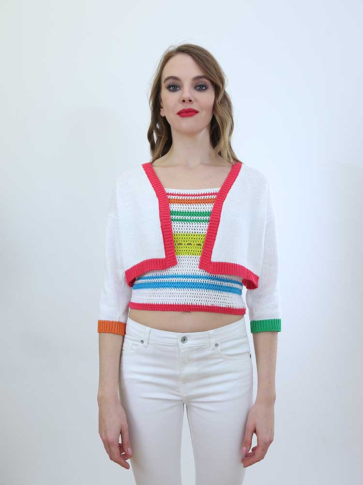 Tricot à Porter MINI CARDIGAN CROPPED In Linea