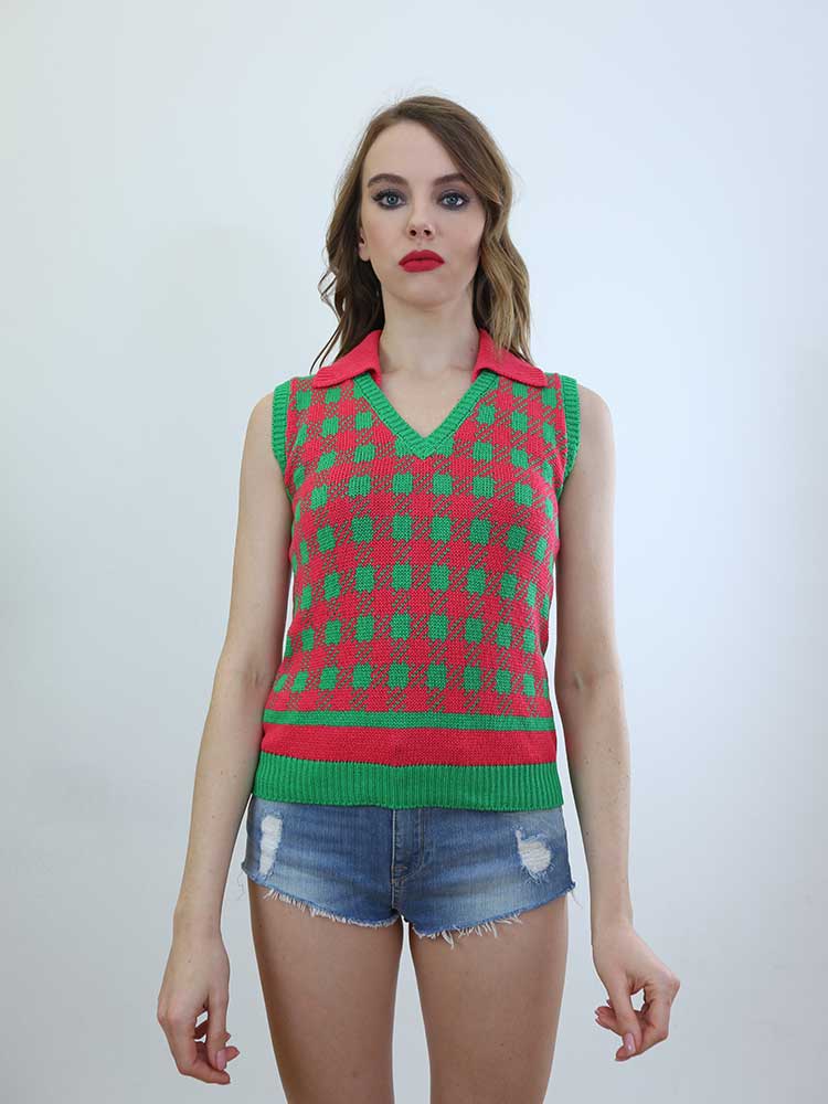 Tricot à Porter POLO SCOLLO V SENZA MANICHE Qualità