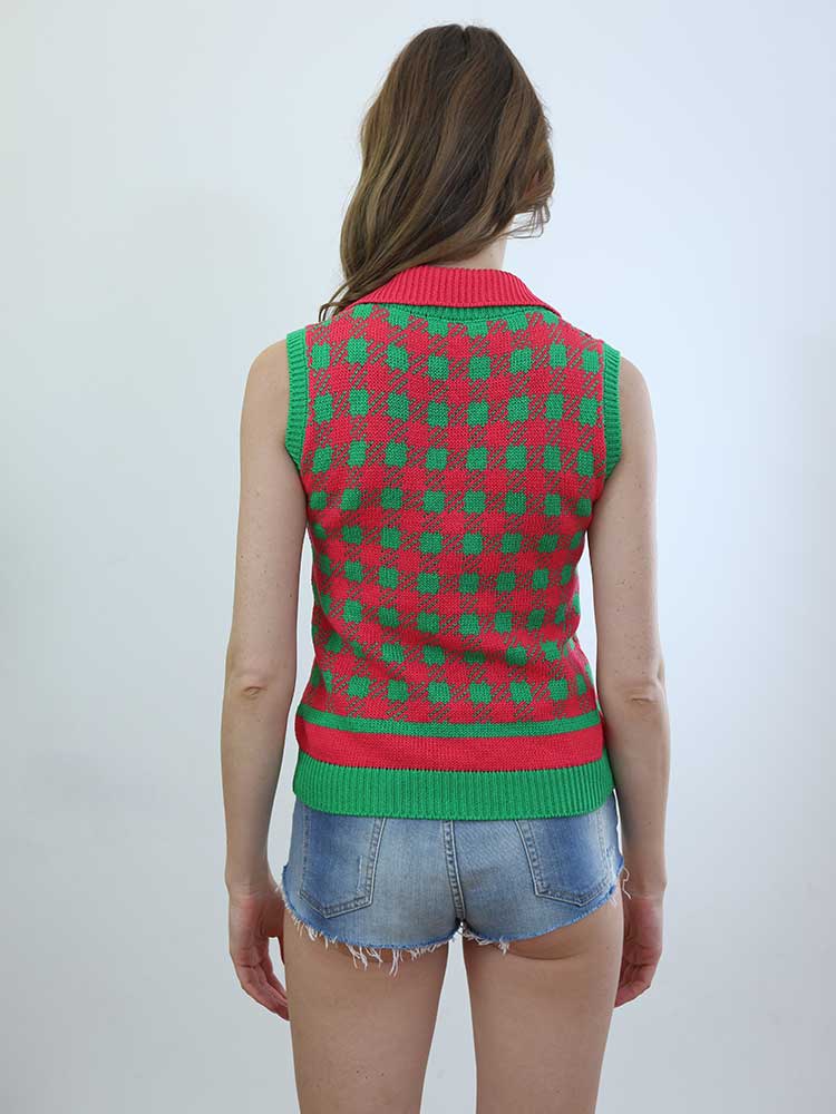 Tricot à Porter POLO SCOLLO V SENZA MANICHE Qualità