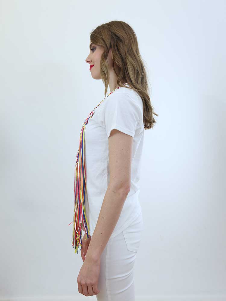 Tricot à Porter T-SHIRT APPLICAZIONE CROCHET E FRANGIA Vendita