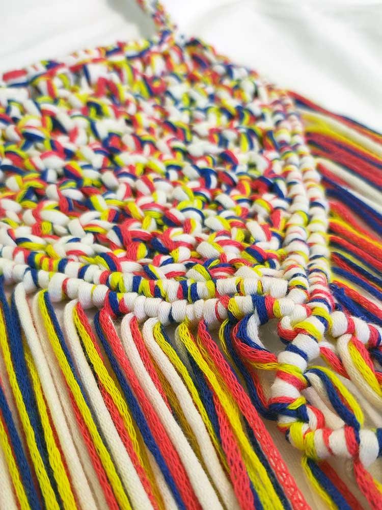 Tricot à Porter T-SHIRT APPLICAZIONE CROCHET E FRANGIA Vendita