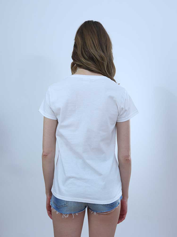 Tricot à Porter T-SHIRT SCOLLO PROFONDO APPLICAZIONI CROCHET Negozi Online