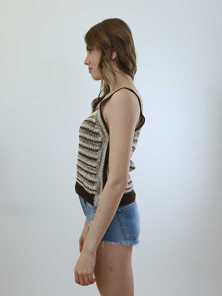 Tricot à Porter TOP RIGHE CROCHET Affare Del Giorno