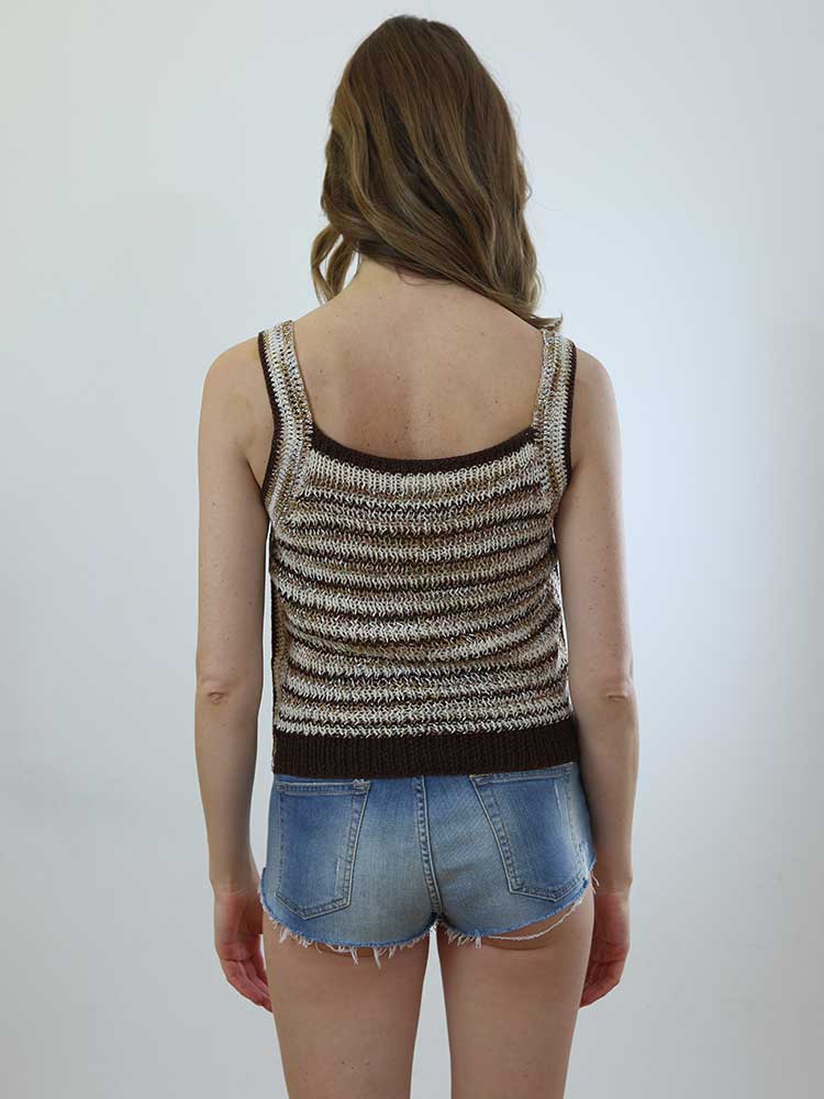 Tricot à Porter TOP RIGHE CROCHET Affare Del Giorno