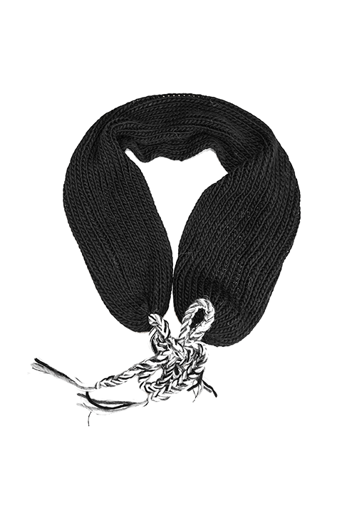 Tricot à Porter Zig zag neck scarf black Spedizione Gratuita
