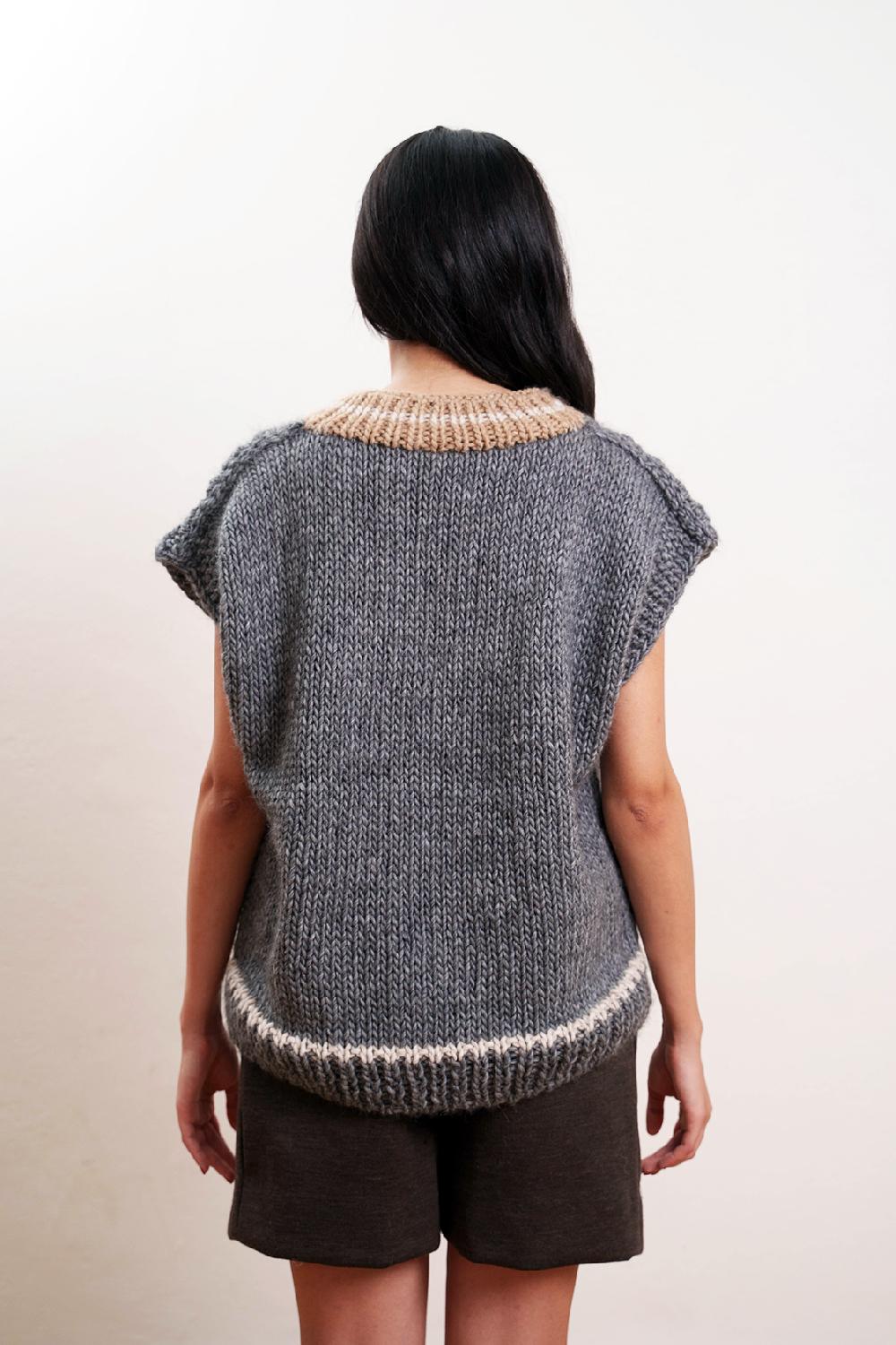 Tricot à Porter Gilet over traforato orli a coste Online