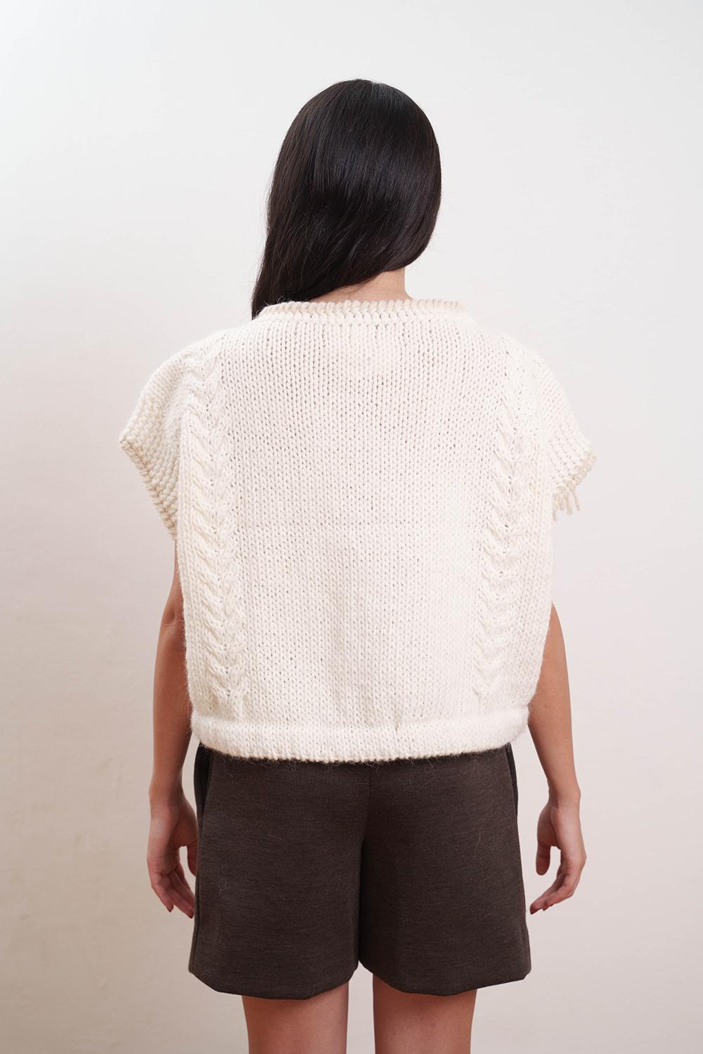 Tricot à Porter Maglia Cubetto con coulisse e frange laterali Saldi Di Fabbrica