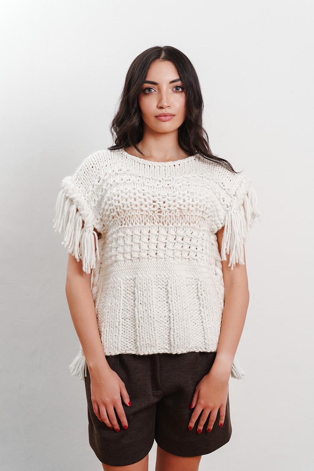 Tricot à Porter Maglia s/m con frange e trecce Negozio
