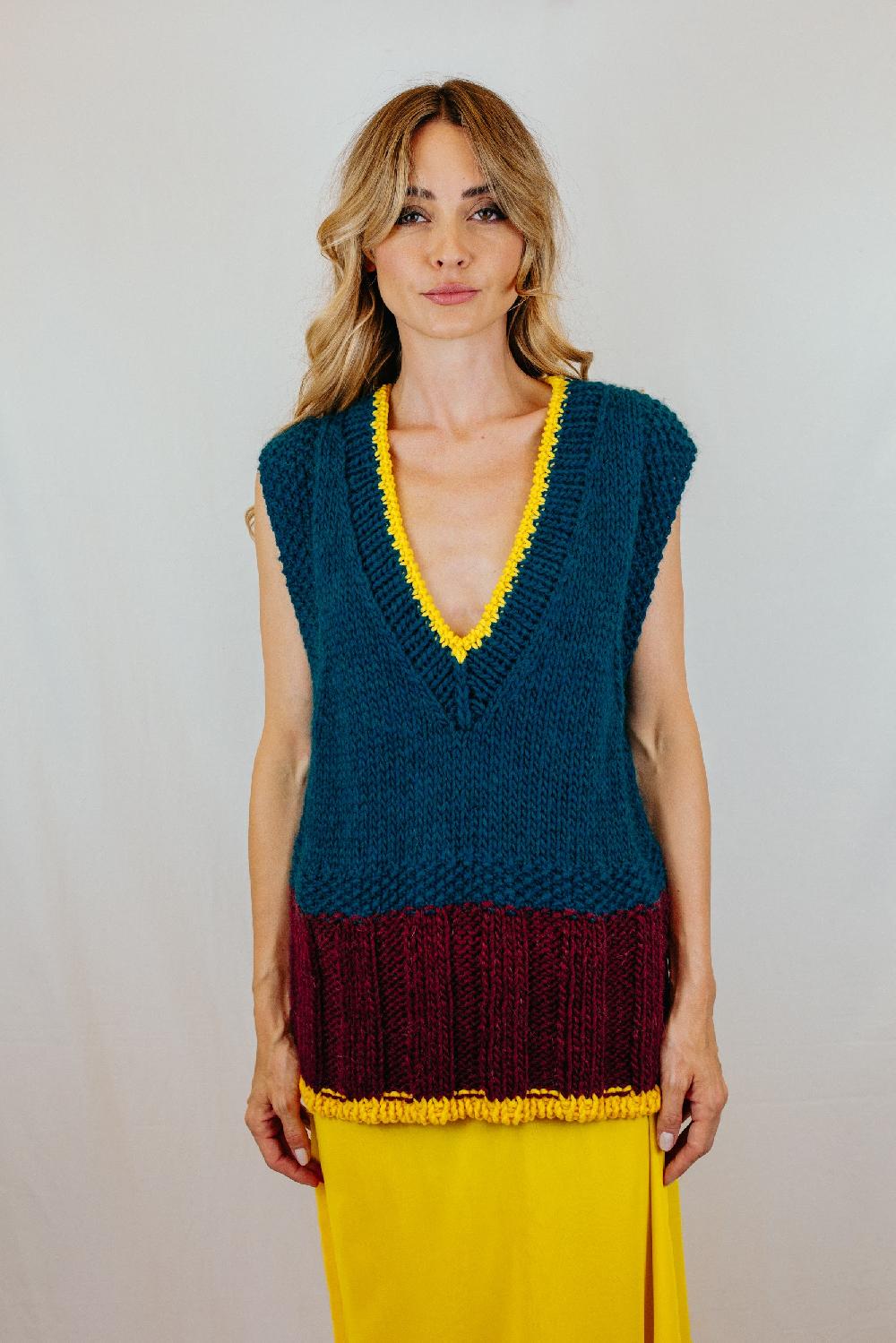 Tricot à Porter Gilet over a 3 colori Economico