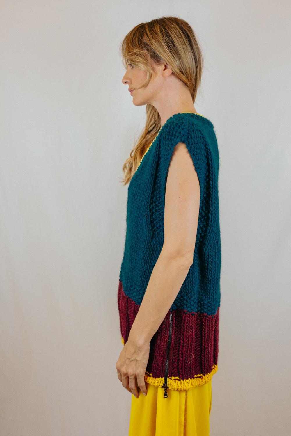 Tricot à Porter Gilet over a 3 colori Economico