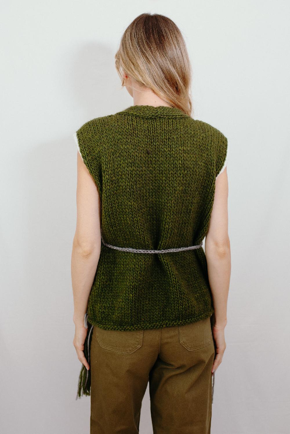 Tricot à Porter Gilet aperto con frange Vendite Flash
