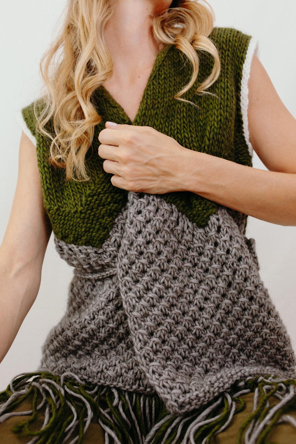 Tricot à Porter Gilet aperto con frange Vendite Flash