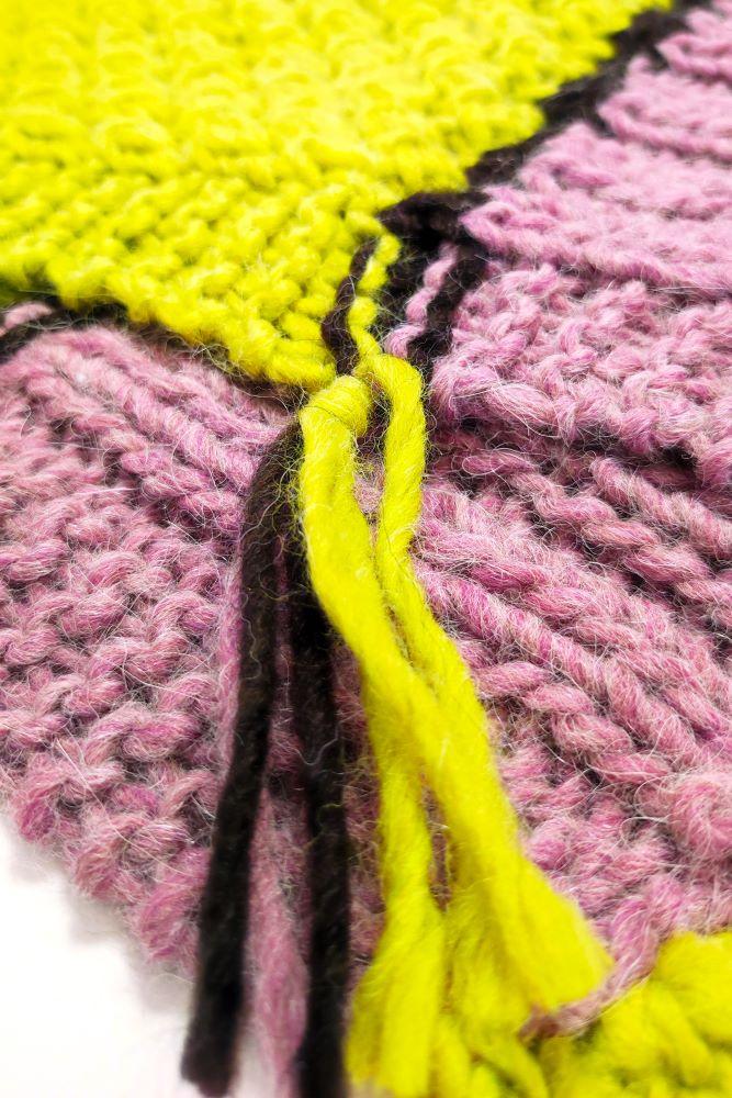 Tricot à Porter Sciarpa con coste e festoni Nuovo