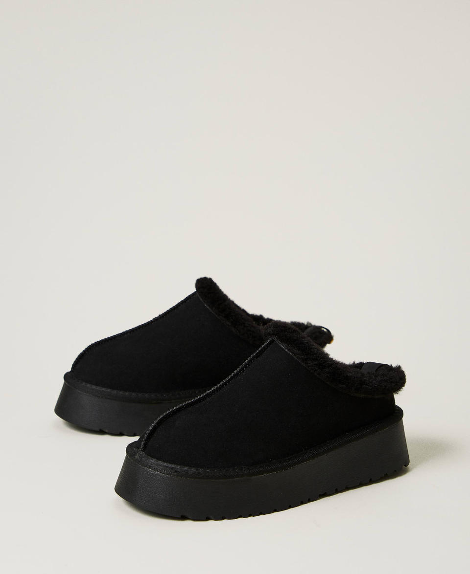 Twin Set Scarpe sabot con faux fur Hotsell