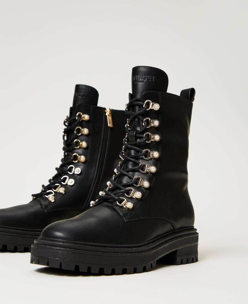 Twin Set Anfibi trekking con perle Italia