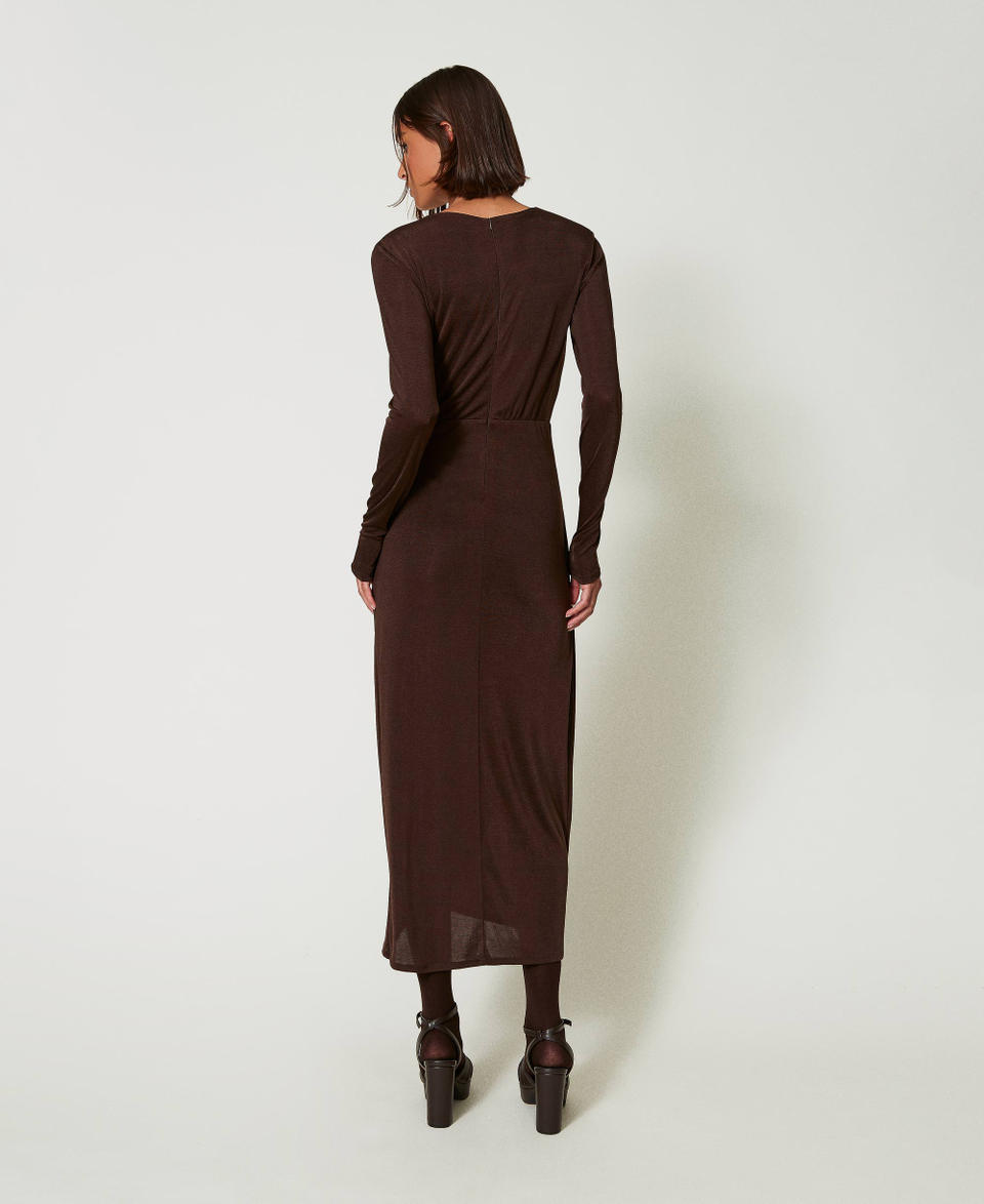 Twin Set Abito lungo in jersey con drappeggio laterale Qualità