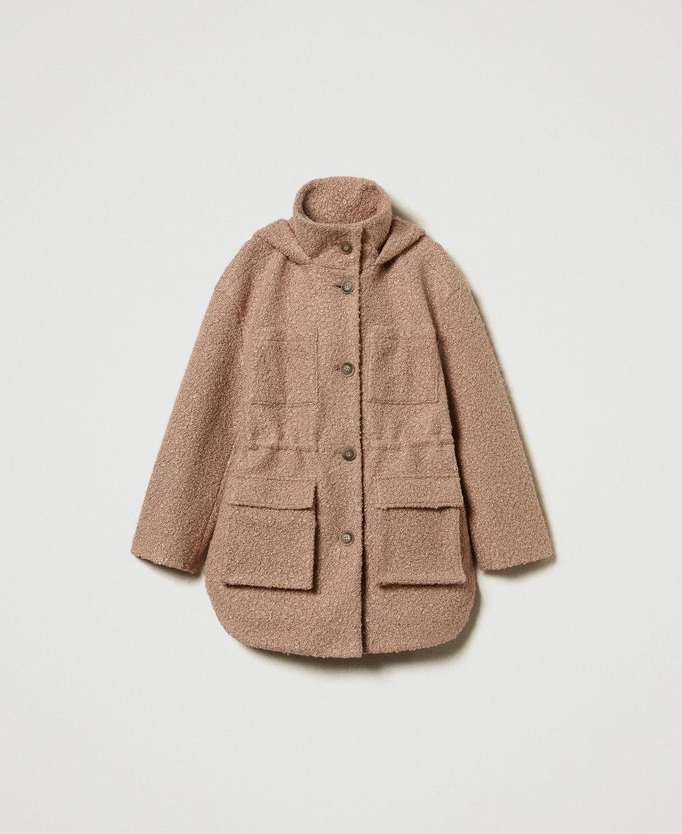 Twin Set Cappotto parka in panno arricciato Vendita