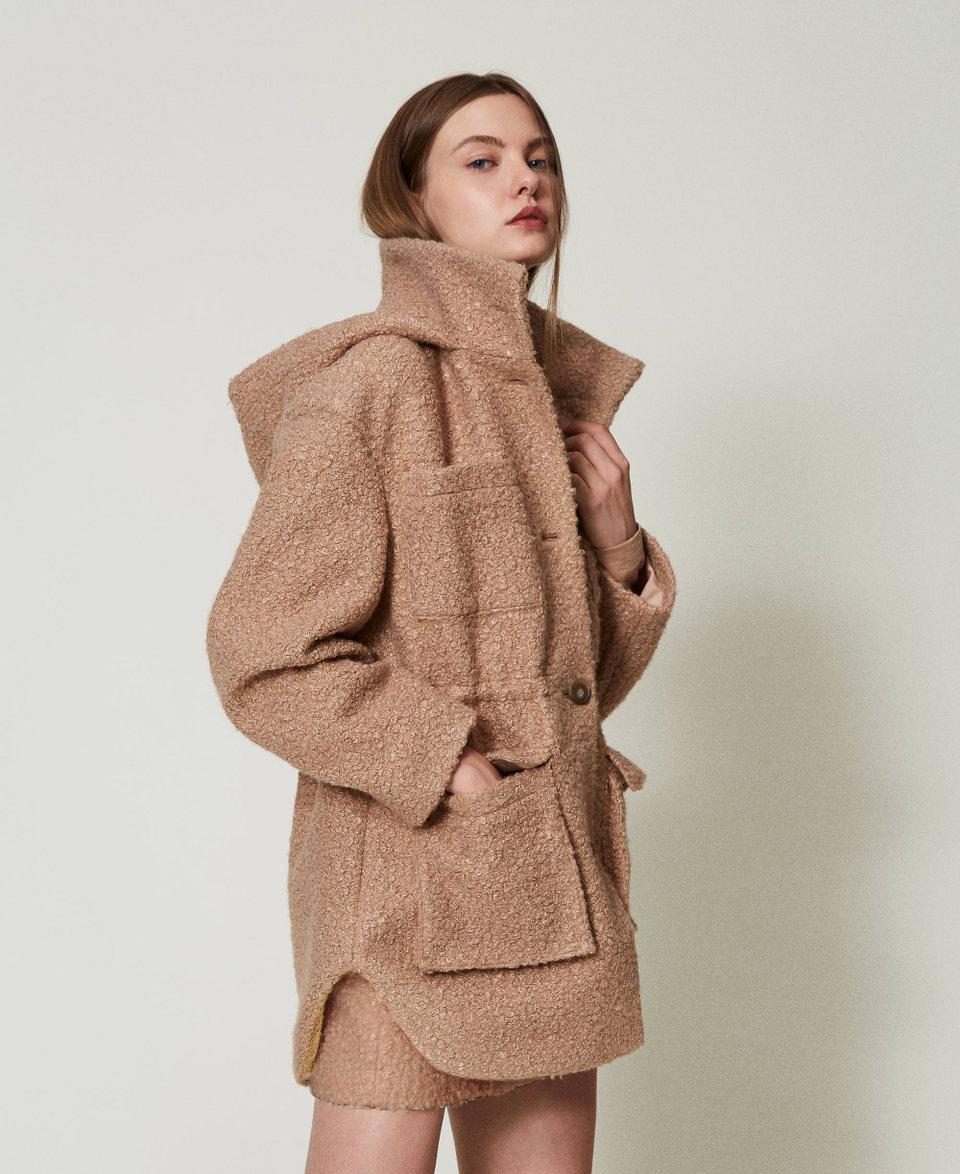 Twin Set Cappotto parka in panno arricciato Vendita