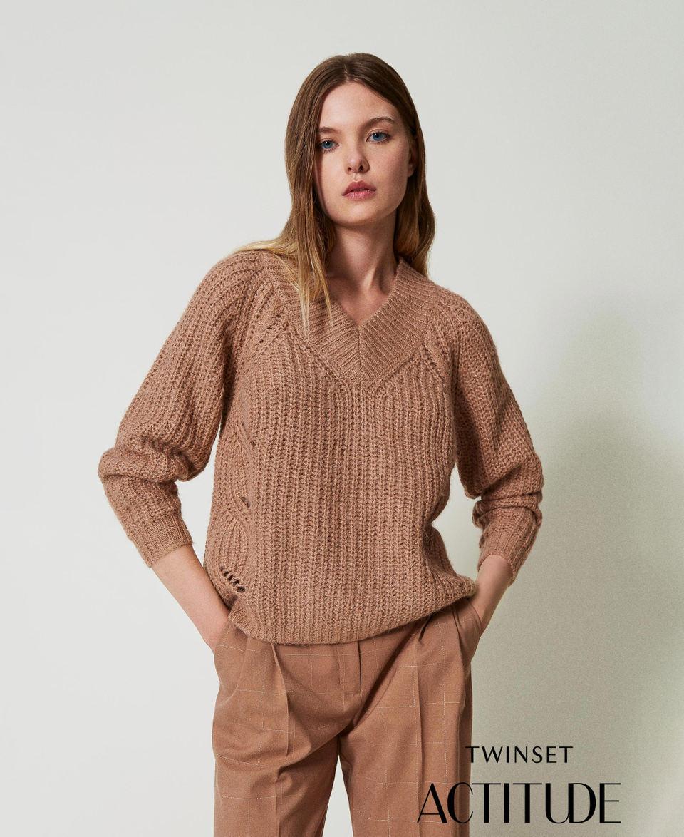Twin Set Maglia a coste con trecce Spedizione Gratuita