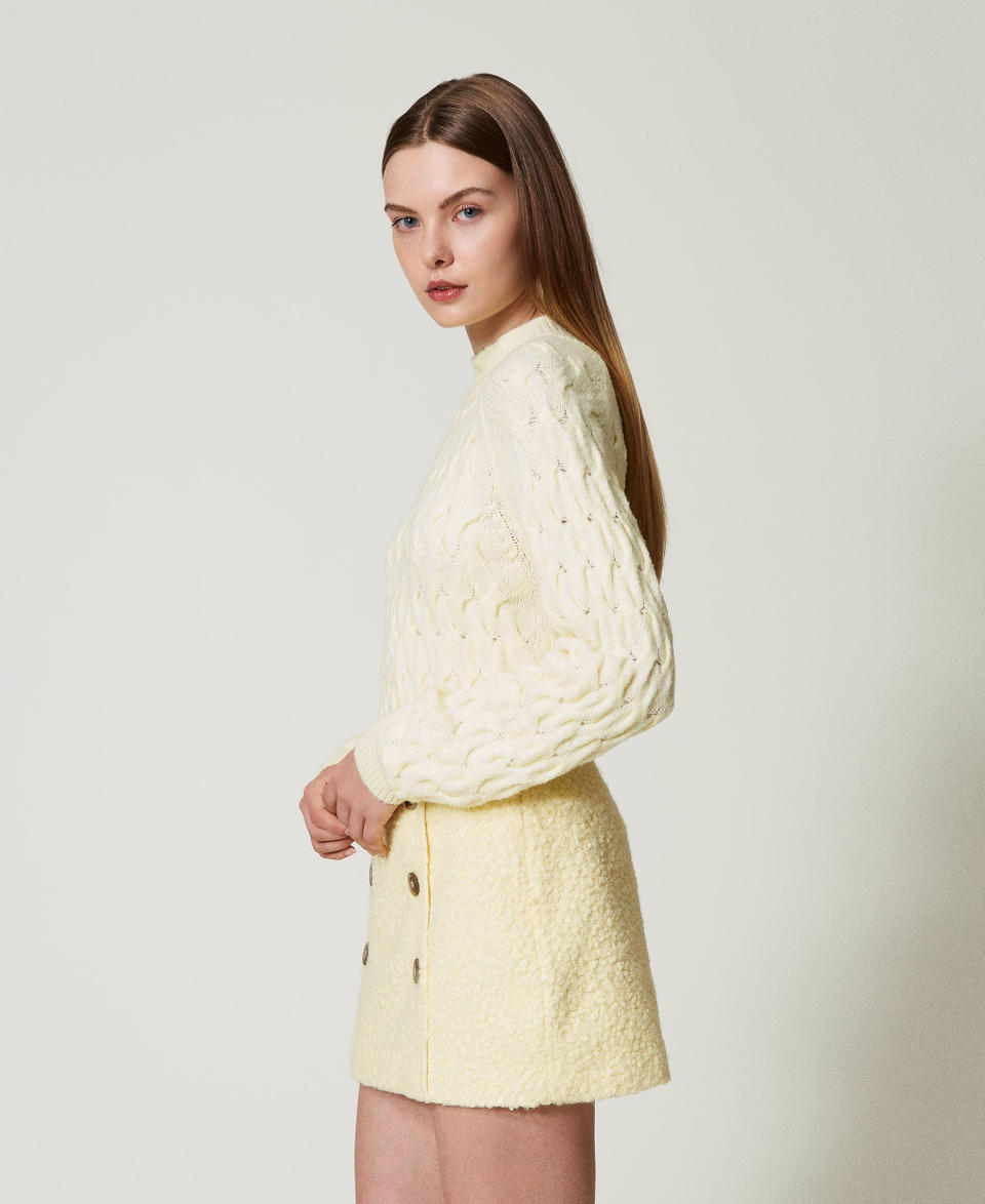 Twin Set Maglia lupetto in misto lana con trecce Negozi Online