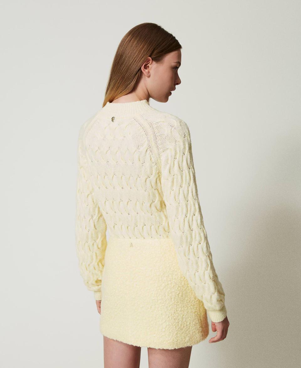 Twin Set Maglia lupetto in misto lana con trecce Negozi Online