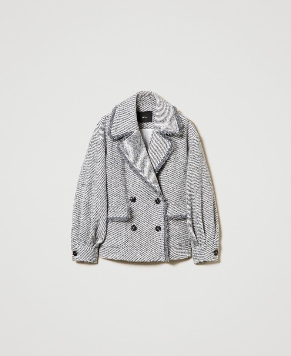 Twin Set Caban doppiopetto in panno bicolor Shopping Online