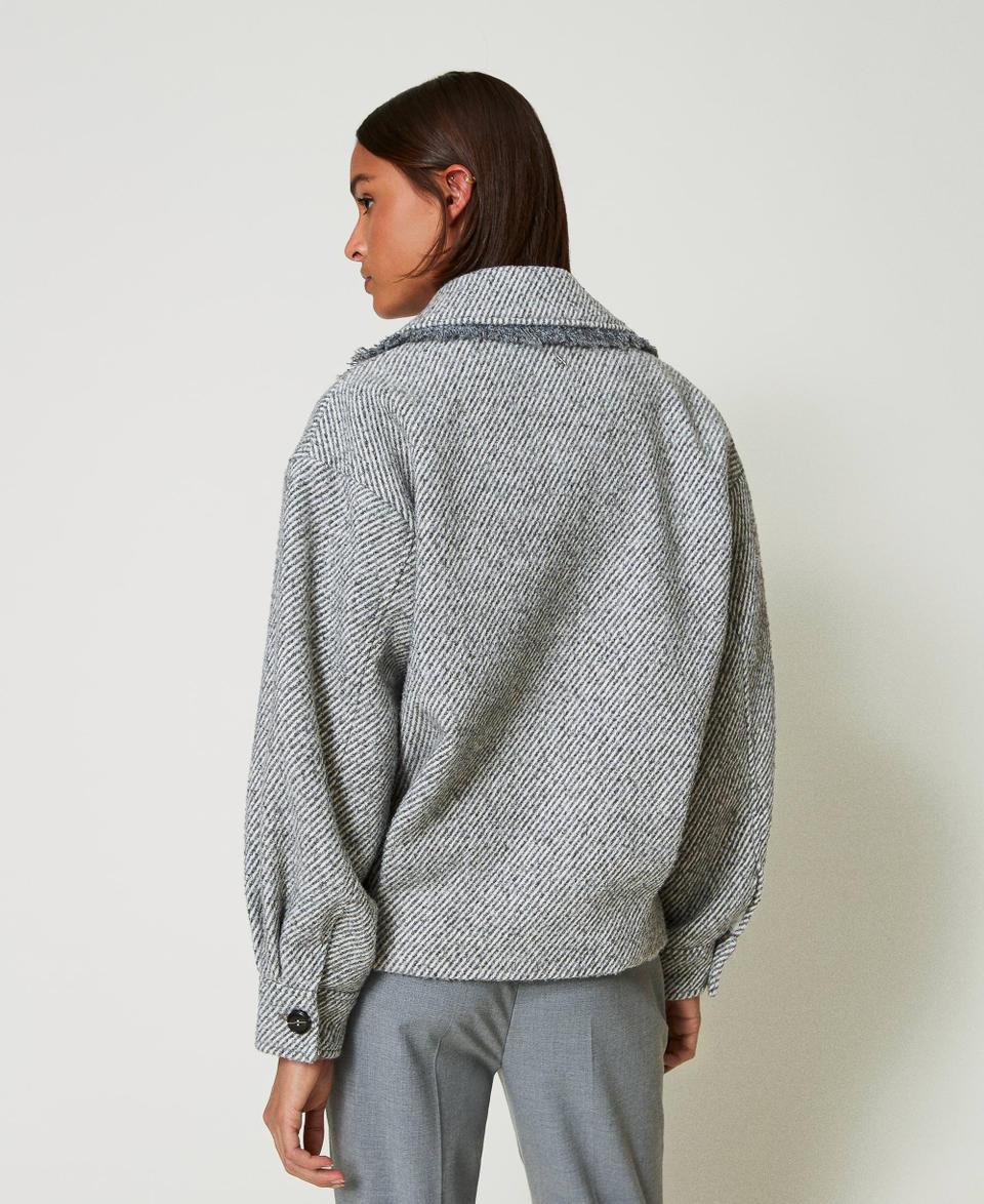 Twin Set Caban doppiopetto in panno bicolor Shopping Online