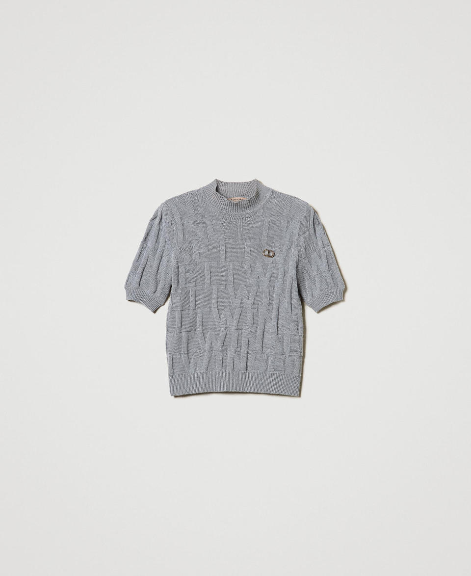 Twin Set Maglia in cotone e cashmere con logo Novità
